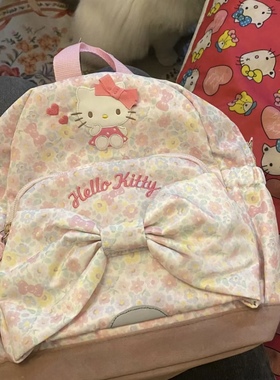 日系hellokitty三丽鸥甜美可爱少女心背包ins小清新碎花双肩包女