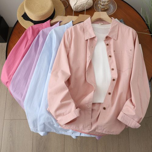 条纹衬衫女休闲宽松百搭纯棉