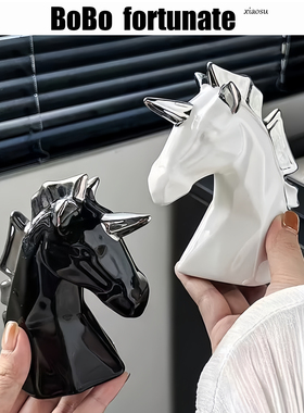 轻奢电镀独角兽收纳架家居装饰好物玄关钥匙眼睛置物架精致生日礼