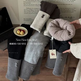 小小布丁一条过冬女童1200克羊绒蚕丝打底裤东北零下10度外穿拼接