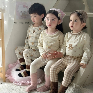 内衣套装 honey男女童200克秋衣秋裤 纯棉睡衣2件套 Hey 大小卷