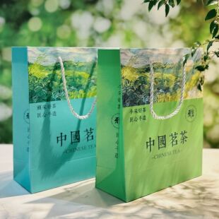 中国茗茶手提袋通用绿茶包装袋龙井碧螺春茶叶罐手提袋包装袋