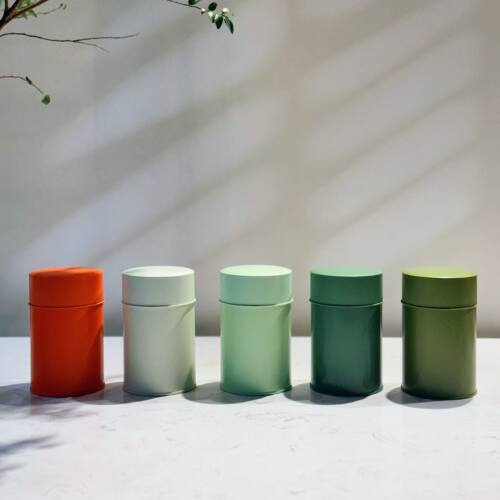 茶叶罐台湾罐马口铁100克茶罐密封简约纯色茶叶罐碧螺春龙井白茶