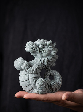 创意十二生肖祥龙招财家居桌面装饰品摆件茶桌茶宠摆件龙年吉祥物