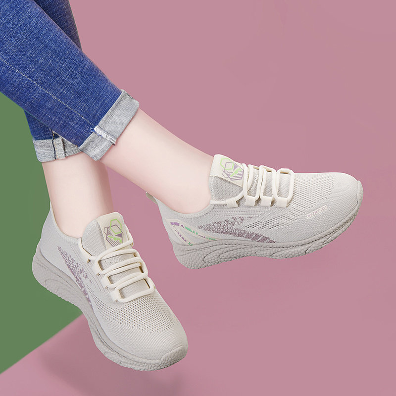 缓震透气网面运动鞋女2026春季新款轻便舒适减震跑步鞋休闲旅游鞋