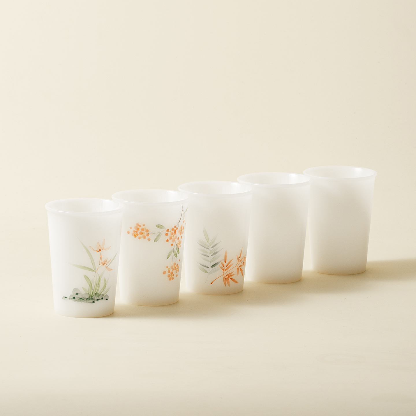 璞玉白瓷可乐杯高档釉下彩水杯大容量陶瓷个人专用中式喝水泡茶杯