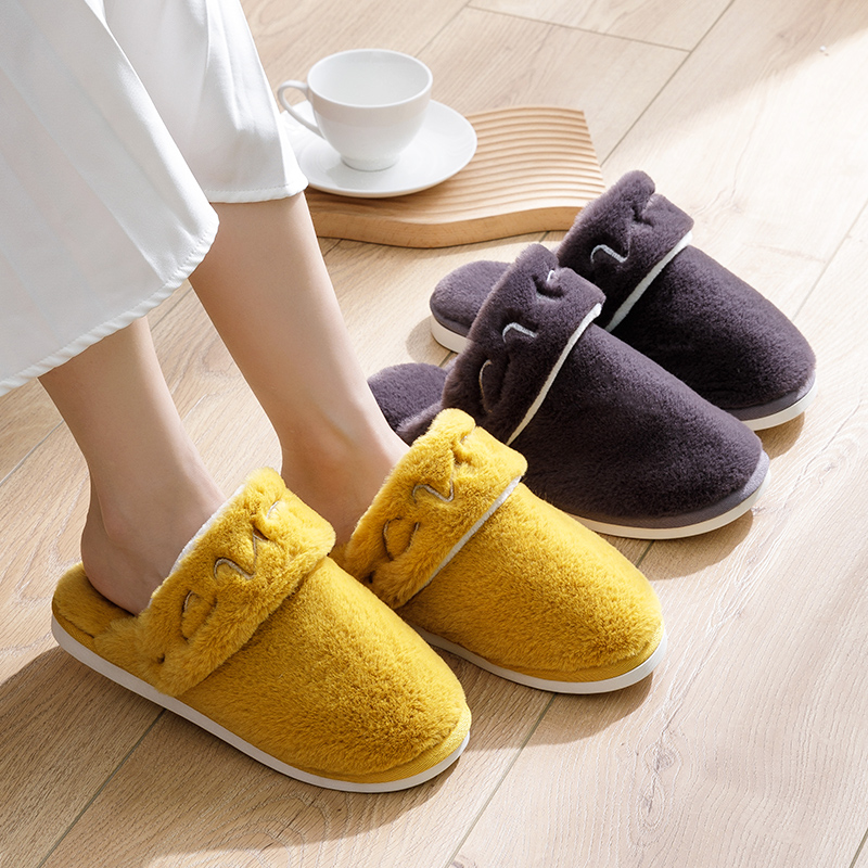 冬季加厚防滑保暖情侣居家棉拖鞋