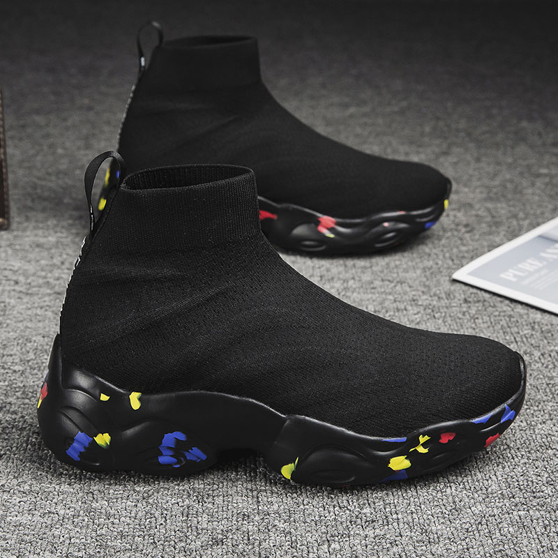 厘米透气网面情侣厚底内增高鞋