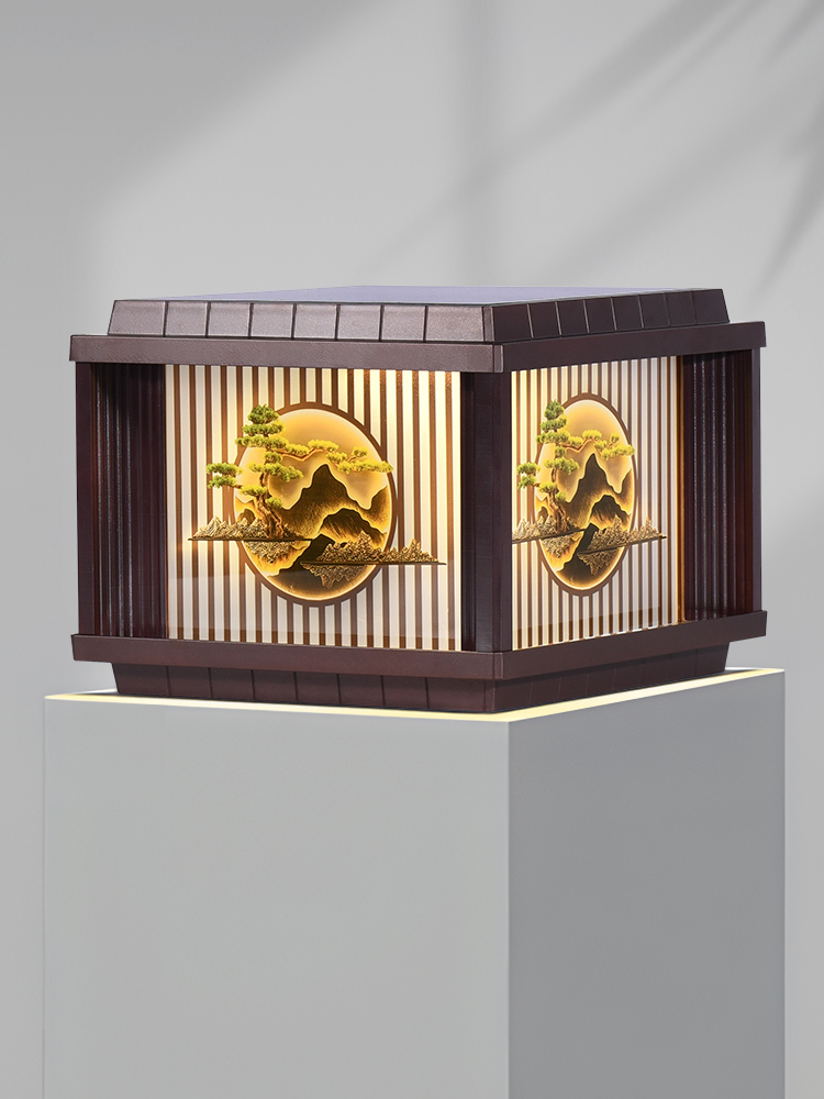 太阳能户外防水柱灯别墅民宿花园壁灯大门景观庭院中式壁灯