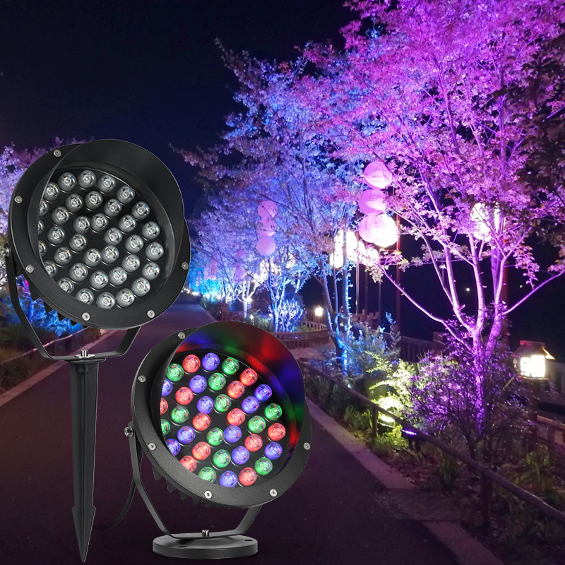 照树灯led投光灯防水户外射灯插地灯室外投射超亮草坪景观庭院灯