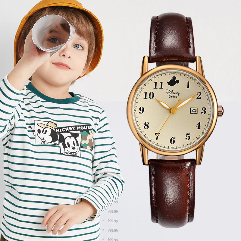 迪士尼儿童手表男孩男童青少年中小学生防水韩版简约潮流休闲电子