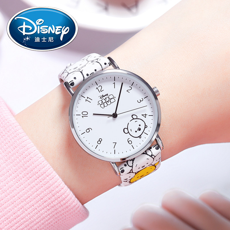 迪士尼儿童手表女孩初中小学生女童10岁以上只看时间防水电子表