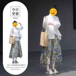 胖东来单件/2025春季新款女装小香风轻熟风港味活泼减龄碎花半身