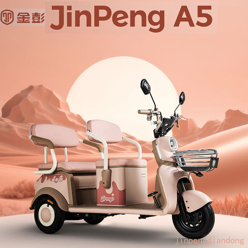 金彭A5电动三轮车家用女士老人休闲代步接送孩子电瓶车