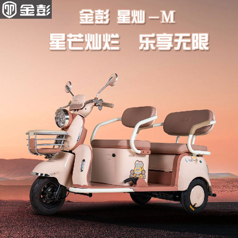 金彭星灿M电动三轮车家用女士老人休闲代步接送孩子电瓶车