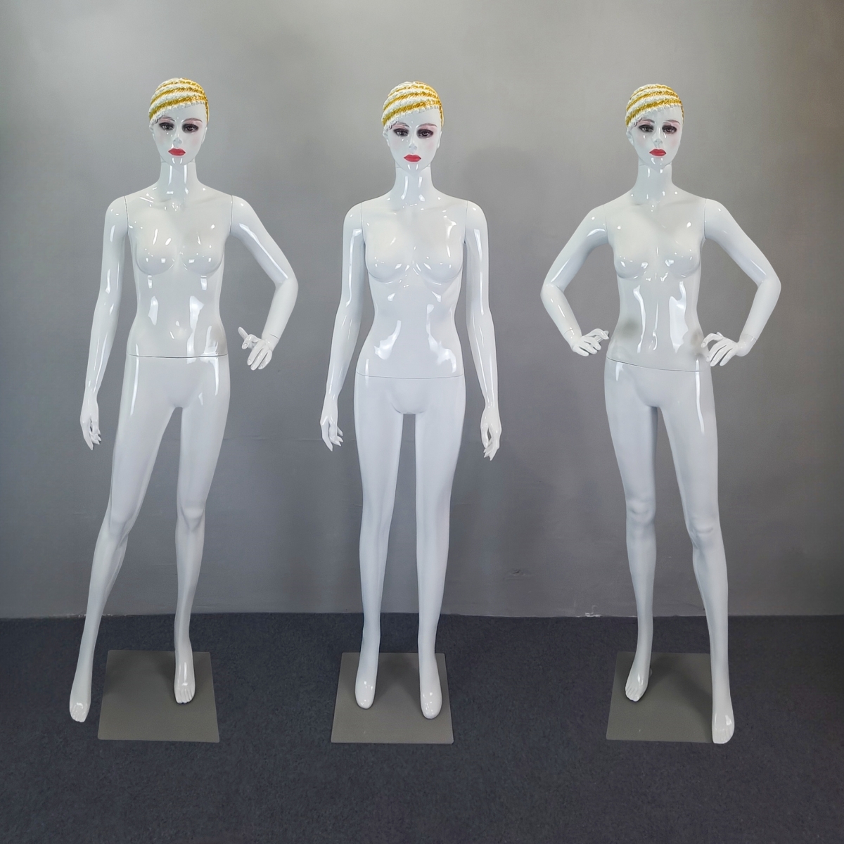 女服装模特展示道具橱窗组合女模全身化妆亮白站模送底座多省包邮