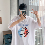 爆INS潮牌原创个性印花圆领短袖T恤宽松大码517A-BK99-P28，男装T恤，星座517A