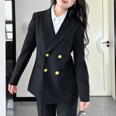 新款 气质时尚 两件套女正装 微喇裤 面试职业通勤西服外套工作服 西装