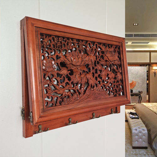 实木客厅电表箱装饰画