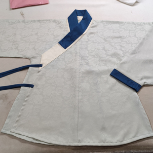 【砚池荷声】鸭卵青·缠枝牡丹暗纹·秋装汉服新品交领弓袋袖短衫