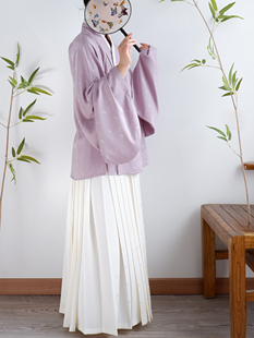 【砚池荷声】【分码】灵芝仙兔·提花缎·交领立领弓袋袖·可定制