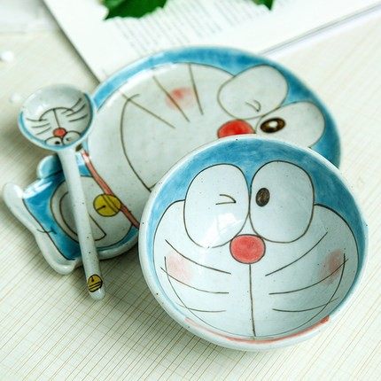 日式家用陶瓷餐具套装小叮当机器猫可爱卡通碗盘马克杯勺儿童礼品|msdalam kategori pinggan mangkuk, pinggan mangkuk, Bowl - dari Buy2taobao.com untuk memberikan perkhidmatan ejen Taobao profesional membeli