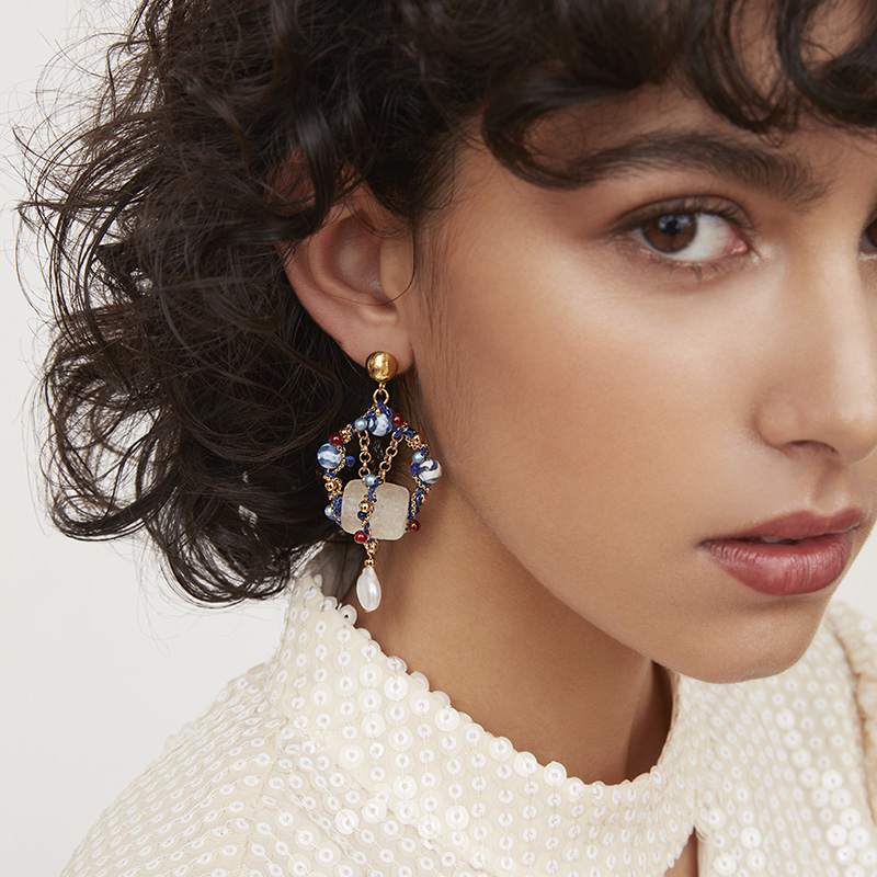 nocturne巴洛克珍珠耳环耳夹原创