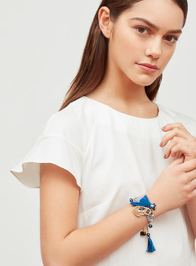 传统技艺真丝金线蓝金典雅手链