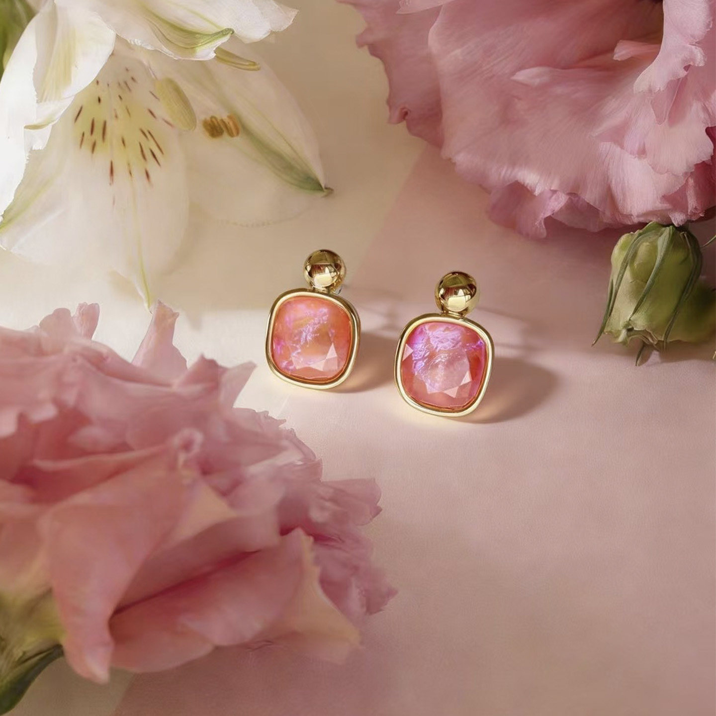 小夜曲工坊 Tilly 海天霞 荧光橘粉 捷克钻  耳环耳钉,饰品/流行首饰/时尚饰品新,耳环,淘宝优惠券,粉丝福利购,淘宝优惠卷