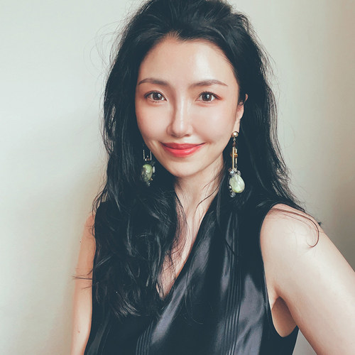 黄月亮意大利定制珠原创设计耳环