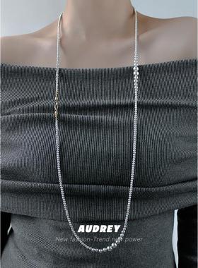 叠带设计感新款韩版双层珍珠项链