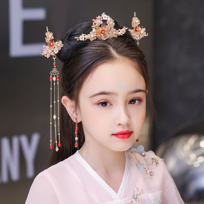 儿童汉服头饰女童古风发饰步摇