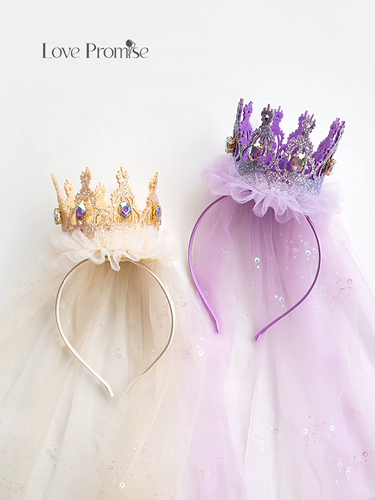 Детская корона для принцессы, ободок, кружевное платье, аксессуар, подарок на день рождения, изысканный стиль