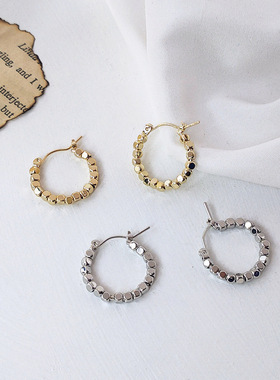 BO丨14K真金欧美冷淡风简约气质百搭耳圈女重金属耳环品质款L309