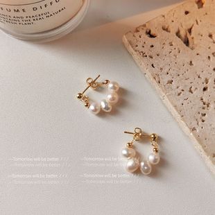 2025新款 手作设计感925银针镀14K耳饰女 耳环L394 淡水珍珠