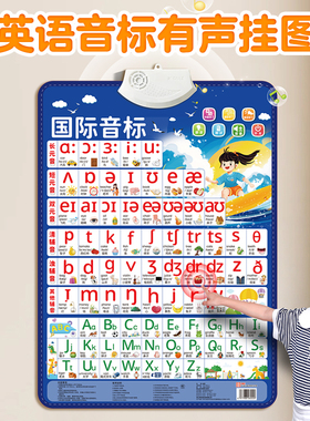 音标有声挂图英语发音和自然拼读发音48个国际英文26个字母表神器