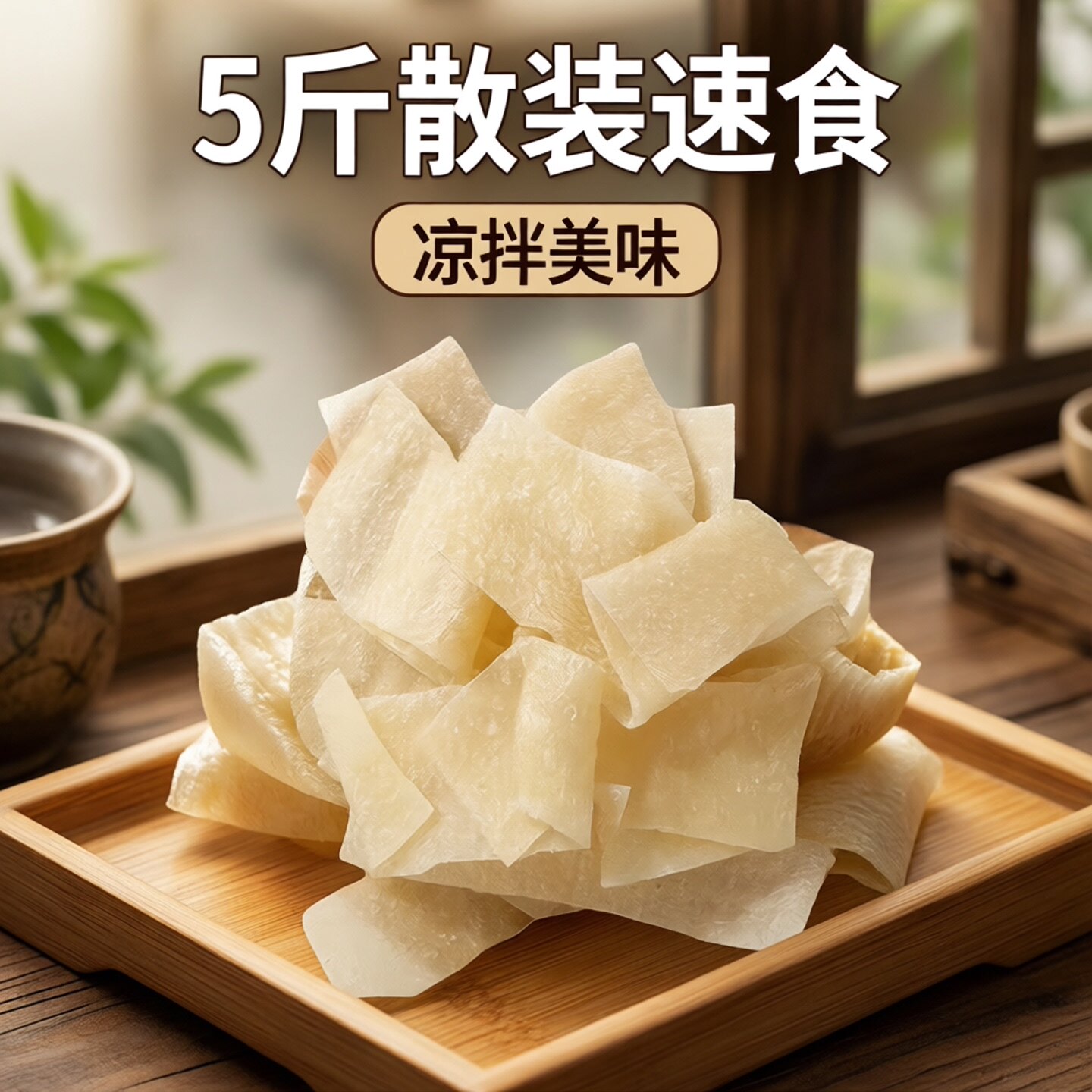 散装美食小吃干面皮凉拌美味