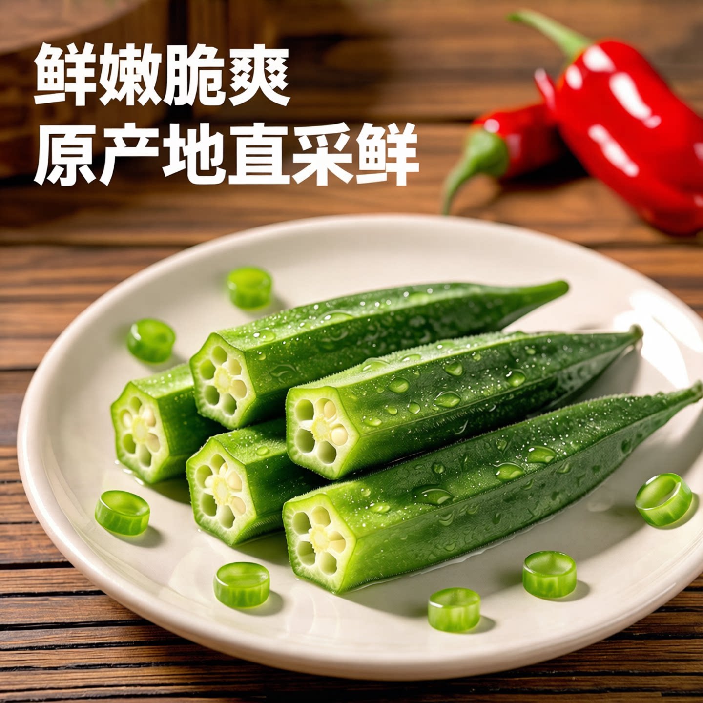 阜阳农家现摘秋葵脆嫩低脂