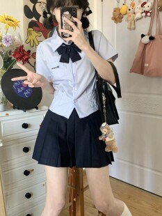【邦黛芬】jk收腰衬衫短袖泰学院风日系制服修身衬衣夏毕业照套装