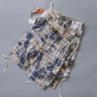 多口袋工装 中裤 裤 重工全棉抽绳美式 老虎头家 休闲刺绣短裤 男夏季