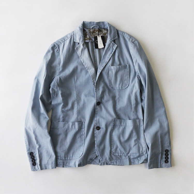 外贸原单西装休闲西服修身亚麻棉