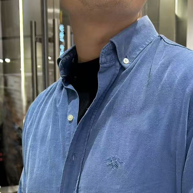 美式休闲复古灯芯绒衬衣全棉衬衫