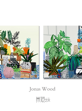 清新脱俗绿植风Jonas wood餐厅咖啡甜品店装饰画儿童房小众挂画
