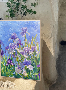 梵高紫色鸢尾花田园花卉大师名画