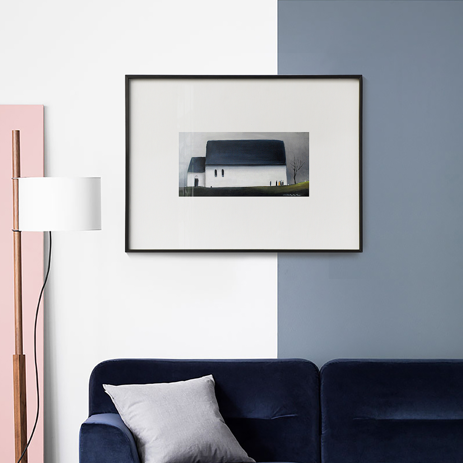 现代简约客厅极简小众墙面装饰画工作室书房抽象建筑风景艺术挂画图片