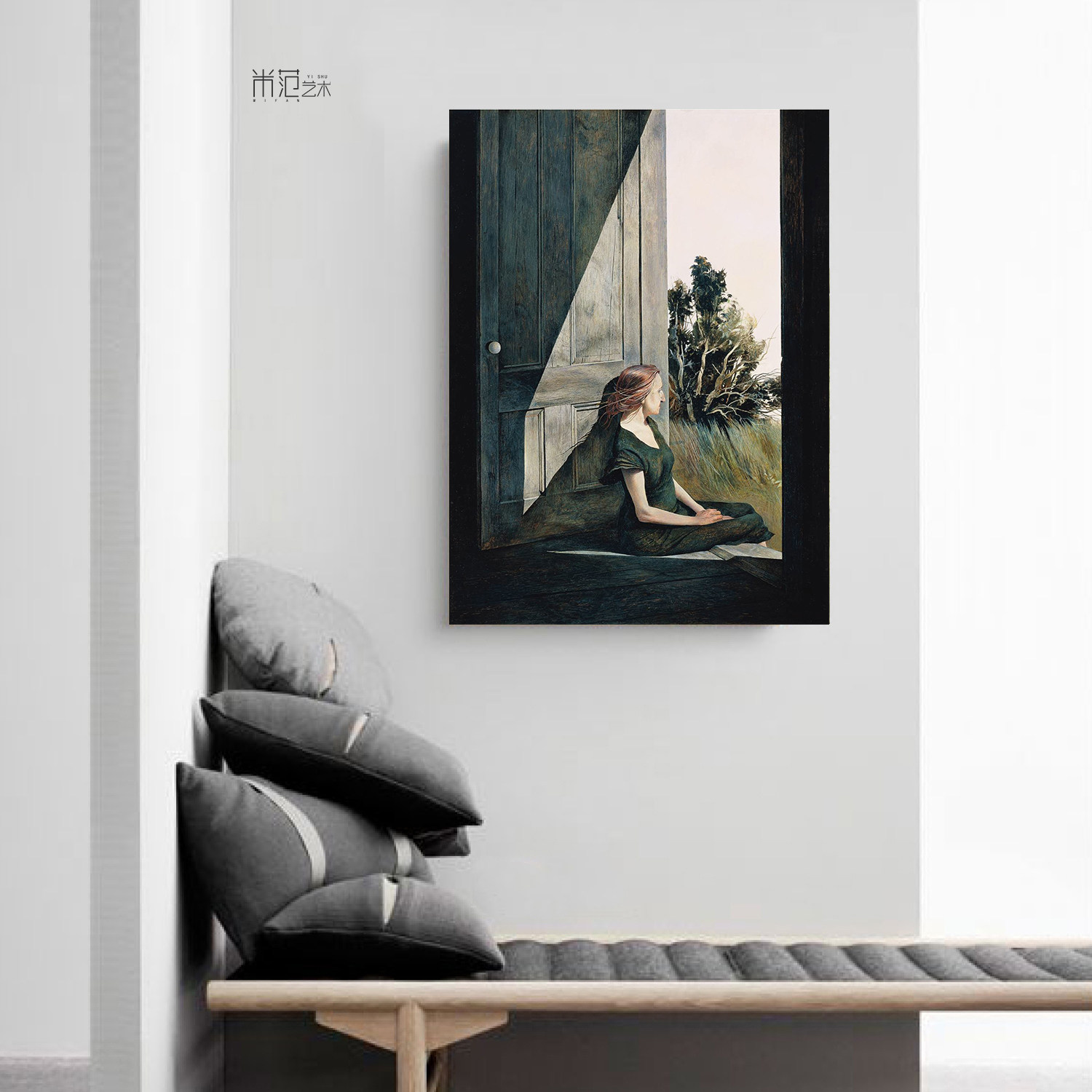 安德鲁怀斯人像风景画客厅玄关挂画书房文艺装饰画性冷淡小众油画