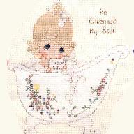 小小鱼DMC绣线十字绣套件 水滴娃娃系列H123洗澡可爱人物卡通刺绣