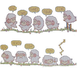 小小鱼dmc十字绣 a112小羊宝贝可爱卡通报数的动物精准印花套件