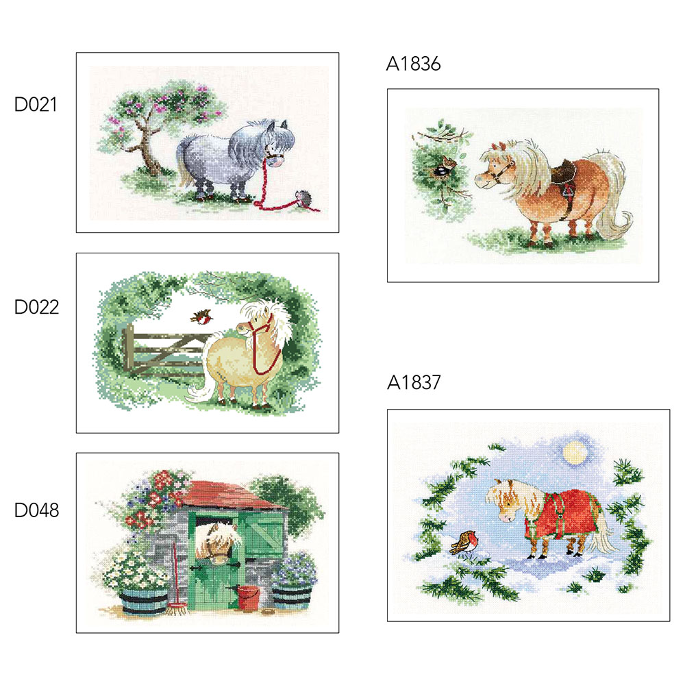 小小鱼DMC绣线十字绣套件 D021-048动物小马厩可爱矮脚马精准印花
