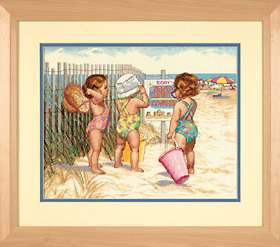 十字绣套件 儿童女孩DIM088-35216海边沙滩小宝贝T521-DMC绣线